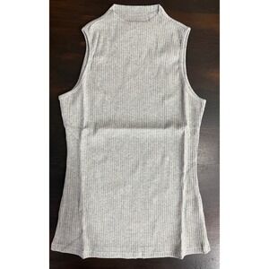 NWT Small Mittoshop Gray Ribbed Mock Neck Sleeveless Top Tank